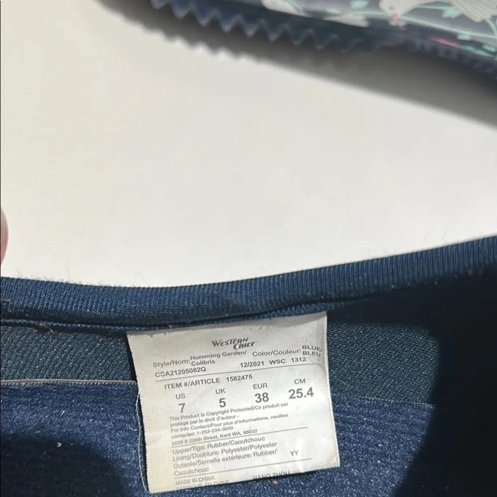 Western Chief Blue and Pink Winter & Rain Boots Floral Design - Picture 6 of 6